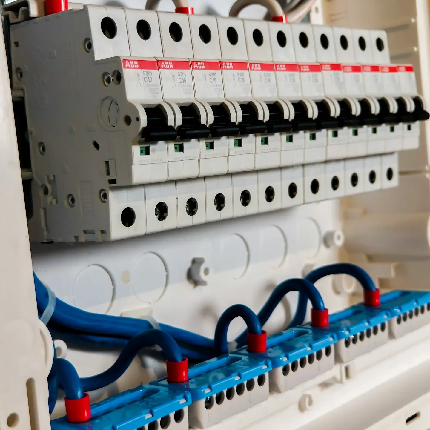 white circuit breakers