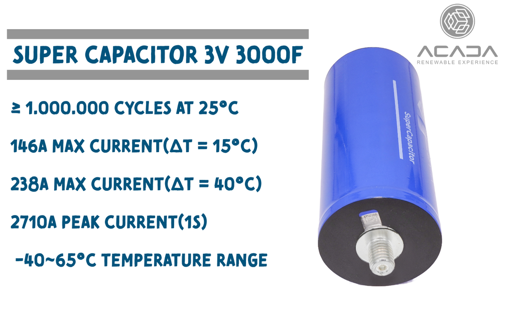 Super Kondensator 3V 3000F 3,75Wh - M12