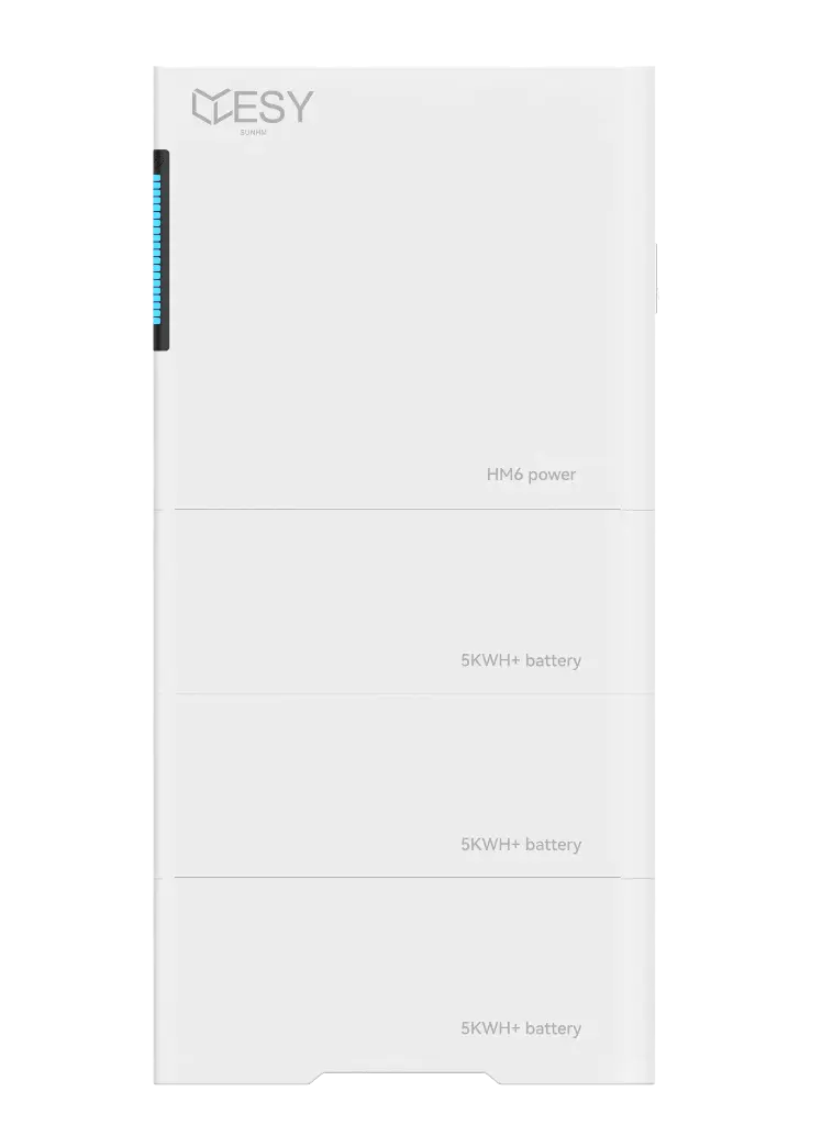 HM6-15 PV Wechselrichter 6 kW Ausgangsleistung mit Batteriespeicher 15 kWh, 1 Phase